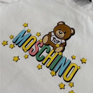 Moschino Kids White Tee with Teddy and Stars